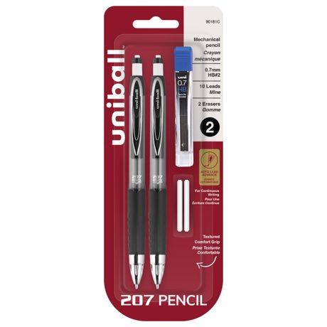 Pencils - Uni-Ball 207 Mechanical Pencil Starter Kit 0.7mm 2/Pkg