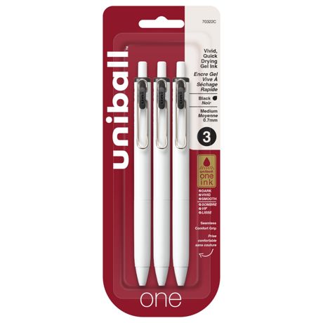 Pen - Uni-Ball One Retractable Medium Point Gel Pens 3/Pkg Black