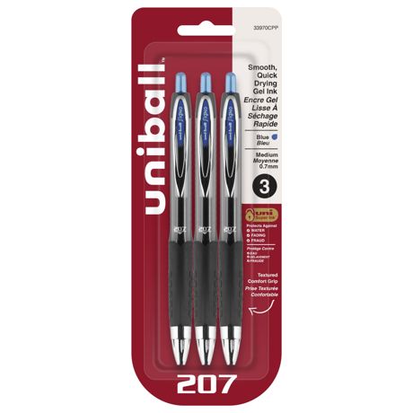 Pen - Uni-Ball 207 Medium Point Retractable Gel Pens 3/Pkg