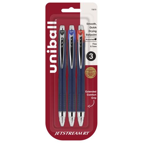 Pen - Uni-Ball Jetstream RT Fine Point Ballpoint Pens 3/Pkg