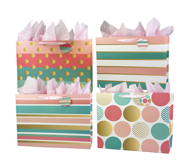 Gift Bag - fun stripes and polka dot patterns