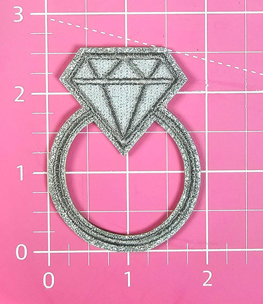 Patch - Diamond Wedding Engagement Ring Embroidery Iron On Patch
