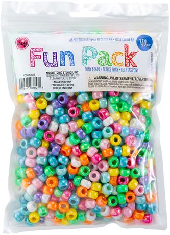 Beads - CousinDIY Pony Beads 6mmx9mm 750/Pkg - AB Multicolor