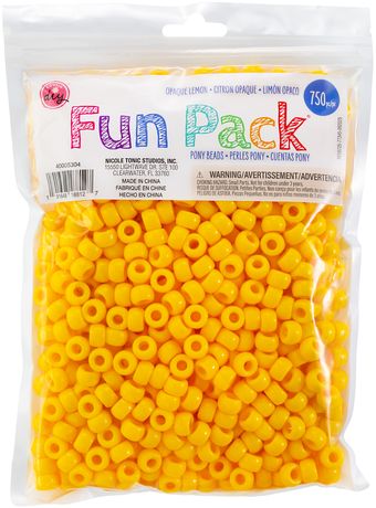 Beads - CousinDIY Pony Beads 6mmx9mm 750/Pkg Lemon
