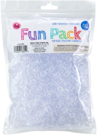 Beads - CousinDIY Pony Beads 6mmX9mm 750/Pkg Clear