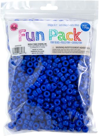 Beads - CousinDIY Pony Beads 6mmx9mm 750/Pkg - Blue