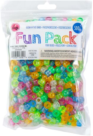 Beads - CousinDIY Pony Beads 6mmX9mm 500/Pkg Glow In The Dark