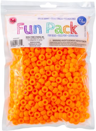 Beads - CousinDIY Pony Beads 6mmX9mm 750/Pkg Orange