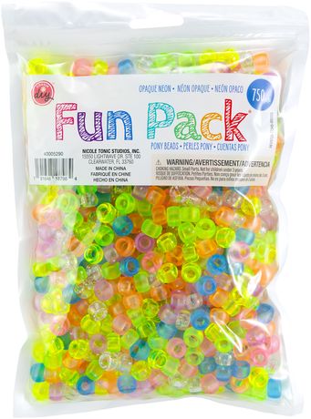 Beads - CousinDIY Pony Beads 6mmX9mm 750/Pkg Neon