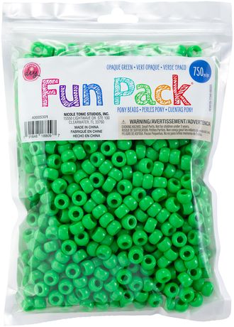 Beads - CousinDIY Pony Beads 6mmx9mm 750/Pkg Green