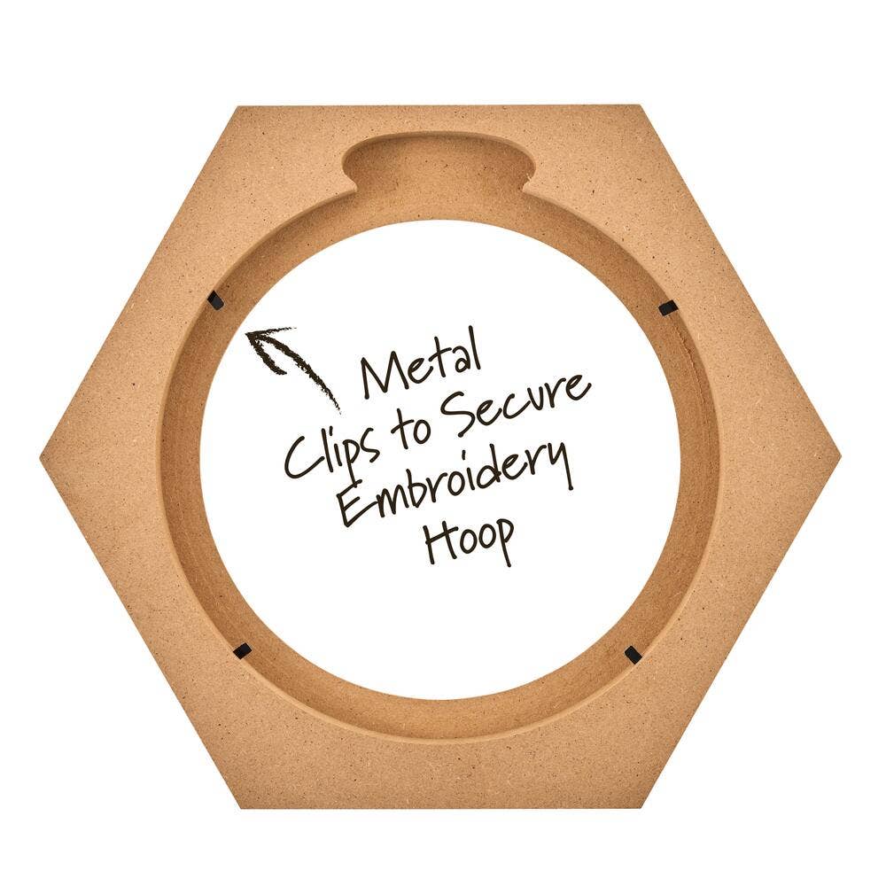 Frame - Wood Embroidery Hoop Frame - 8” Hexagon