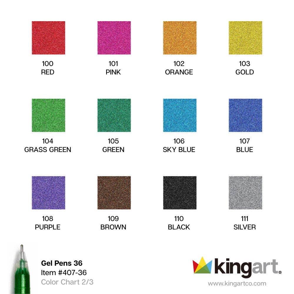 Gel Pens - 36 Glitter, Metallic & Pastel Colors