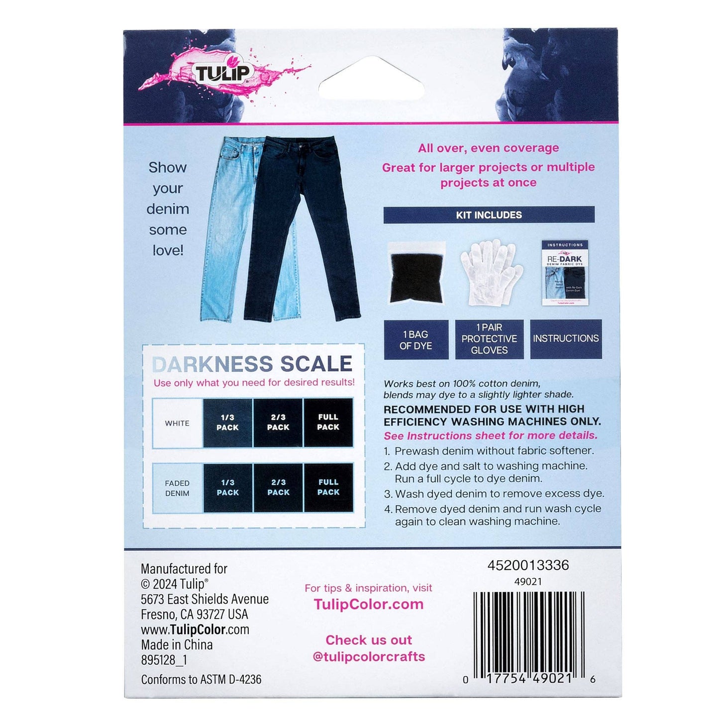 Dye Kit - Tulip Re-Dark Denim Fabric