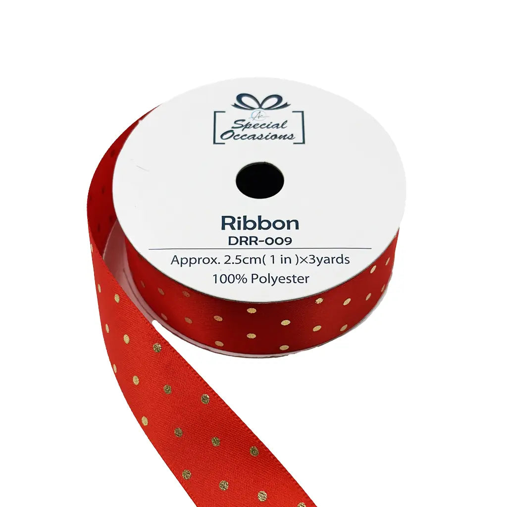 Ribbon - Polka Dot Satin Ribbon 1"X 3 Yards