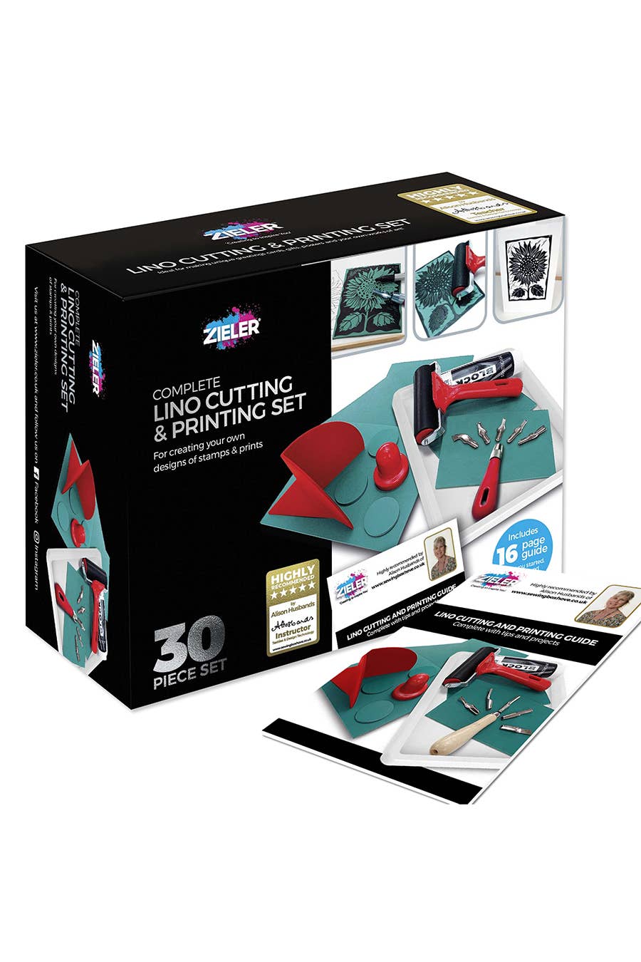 Lino Printing - Zieler® Complete Lino Cutting & Printing Kit (30 Pcs Set)