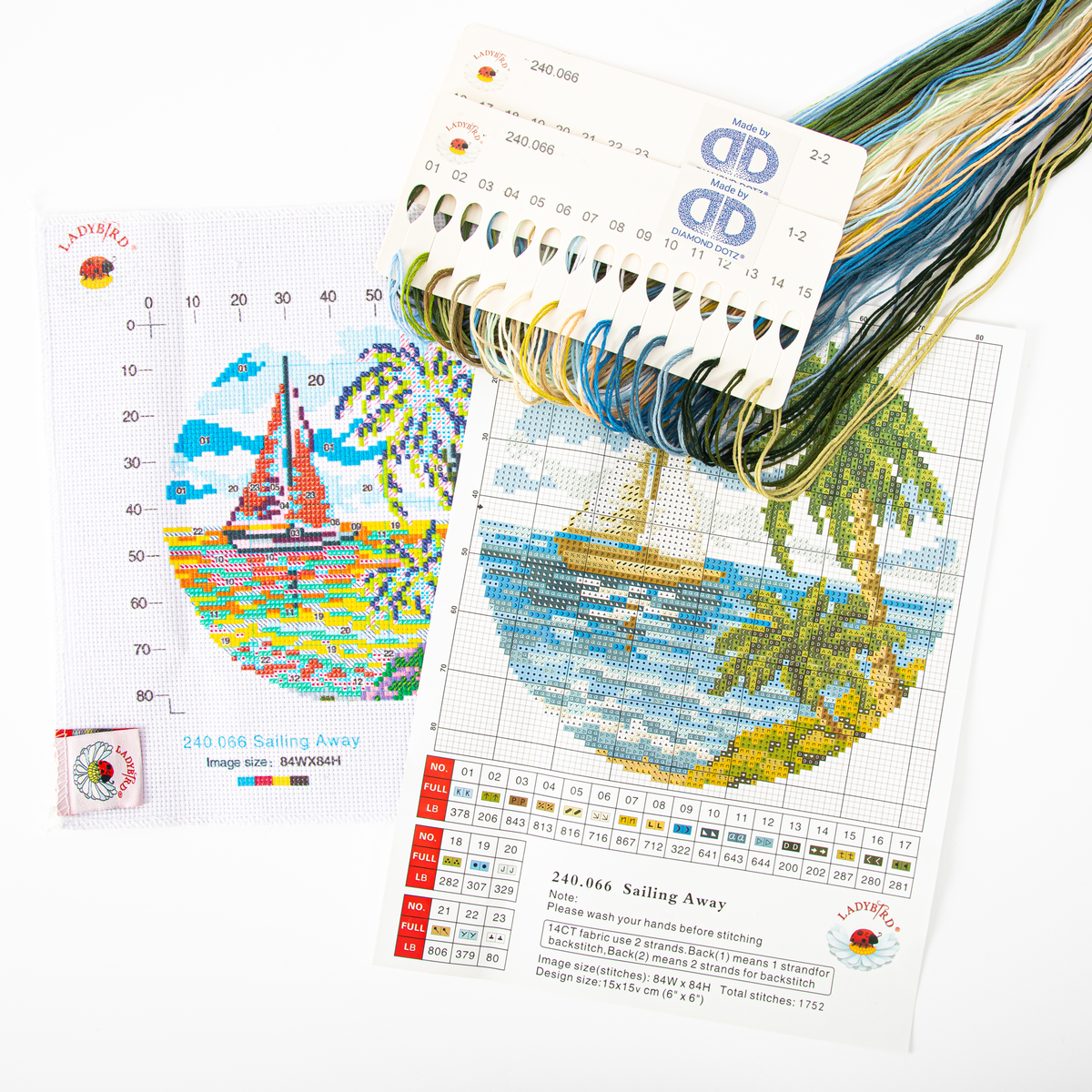 Cross Stitch - Diamond Dotz No-Count Cross Stitch Sailing Away - 6 inDiamond Dotz No-Count Cross Stitch Sailing Away - 6 in