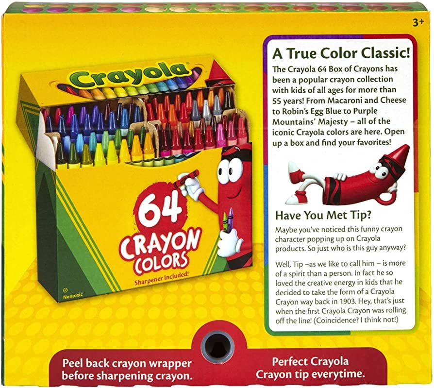 Crayons - 64 Count Crayola Crayons with Sharpener