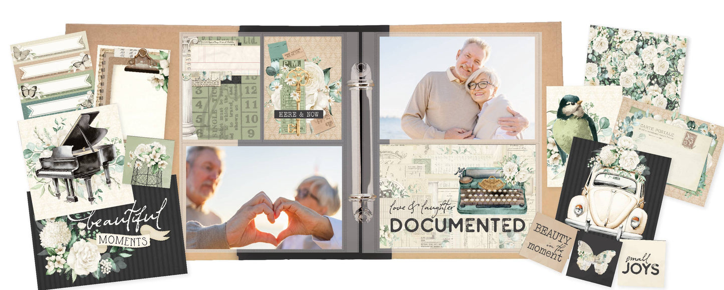 Scrapbook Paper - Simple Vintage Timeless Harmony - 12X12 Vintage Basics Kit