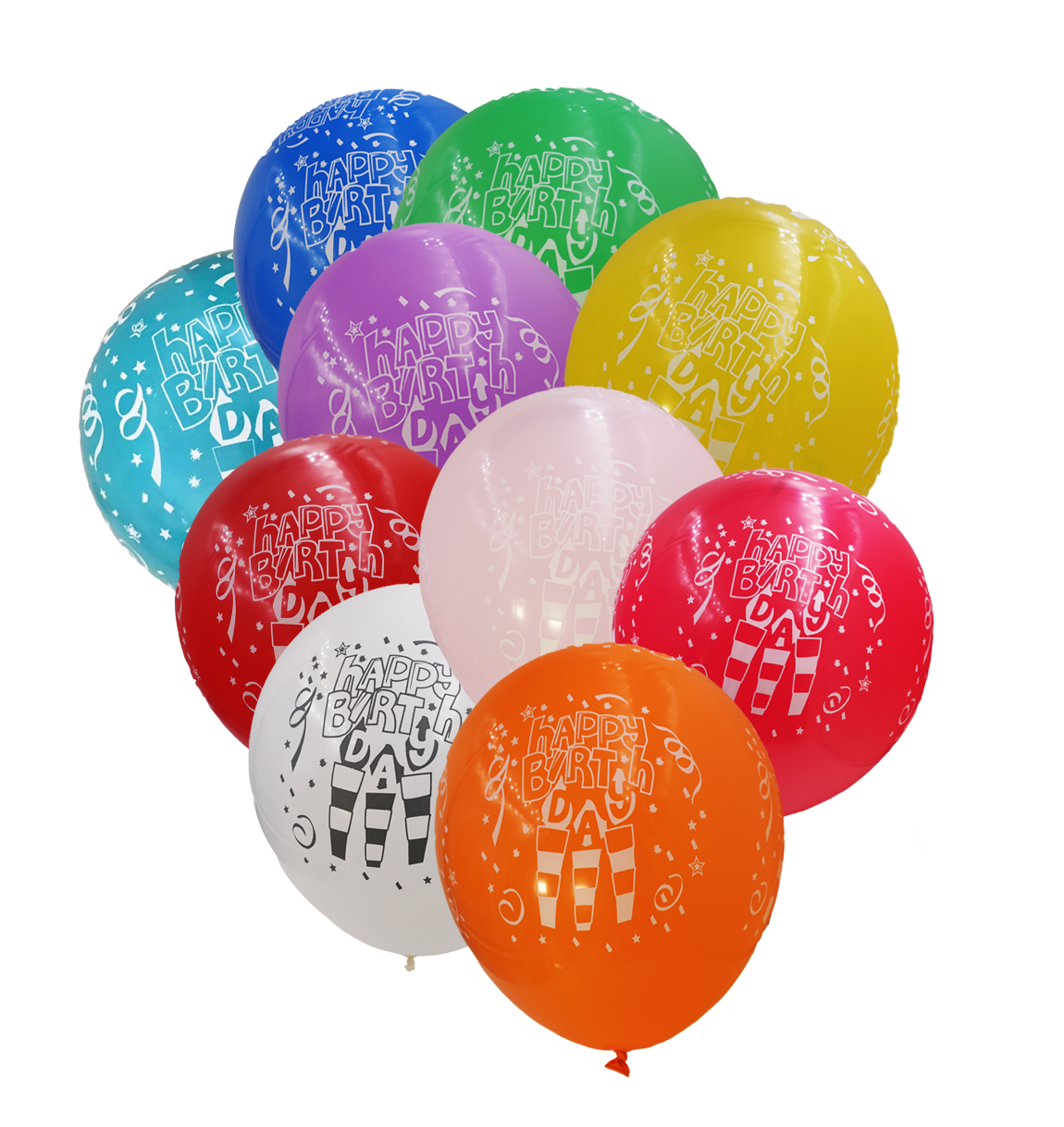 Balloons –Happy Birthday Latex Party Assorted Primary Colors
