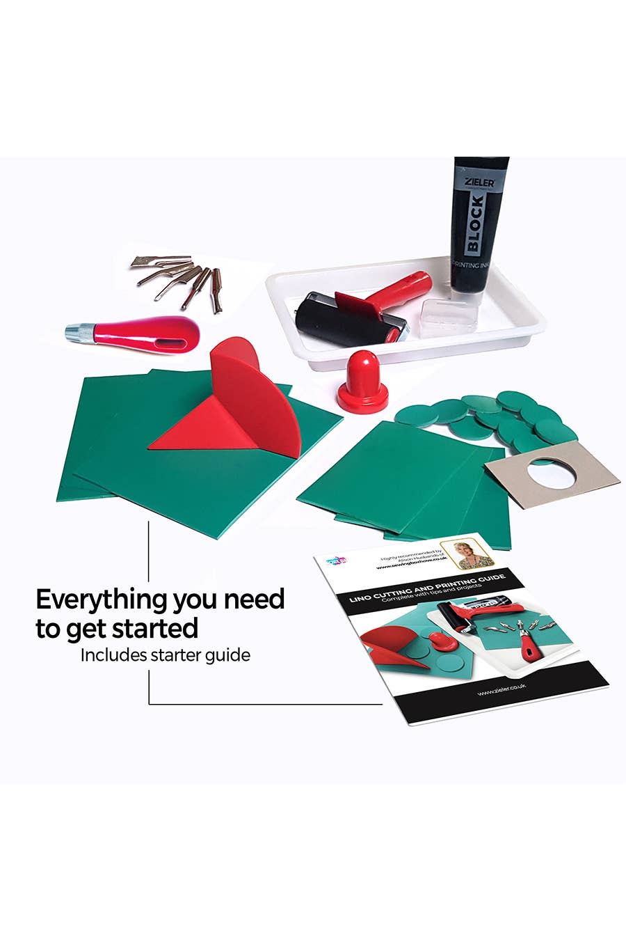 Lino Printing - Zieler® Complete Lino Cutting & Printing Kit (30 Pcs Set)