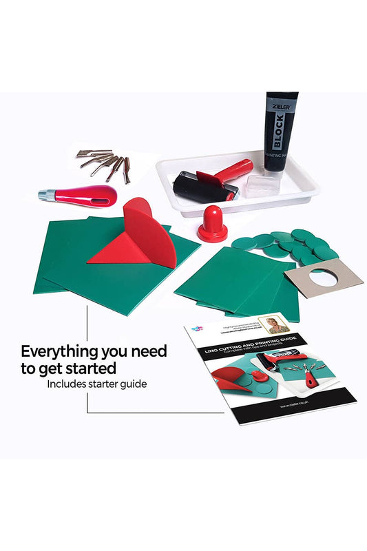 Lino Printing - Zieler® Complete Lino Cutting & Printing Kit (30 Pcs Set)
