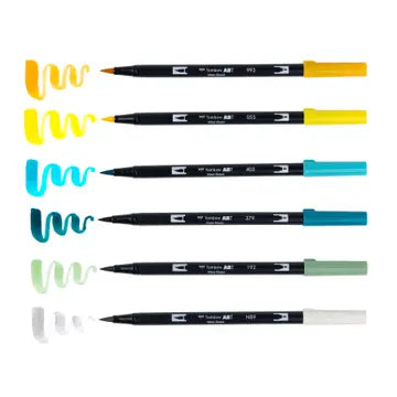 Markers - Dual Brush Pen Art Markers, Lemon Squeezy, 6-Pac