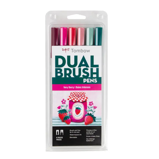 Markers - Dual Brush Pen Art Markers, Very Berry, 6-Pack
