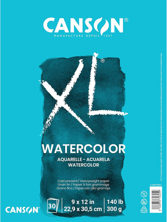 Paper - Canson XL Series Watercolor Pad, Heavyweight Paper, 9x12 inch