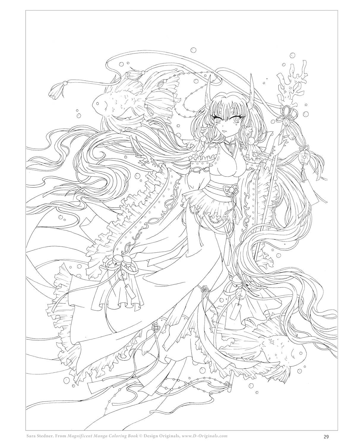 Coloring Book - Magnificent Manga Mythical & Magical Designs