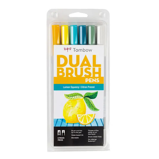Markers - Dual Brush Pen Art Markers, Lemon Squeezy, 6-Pac