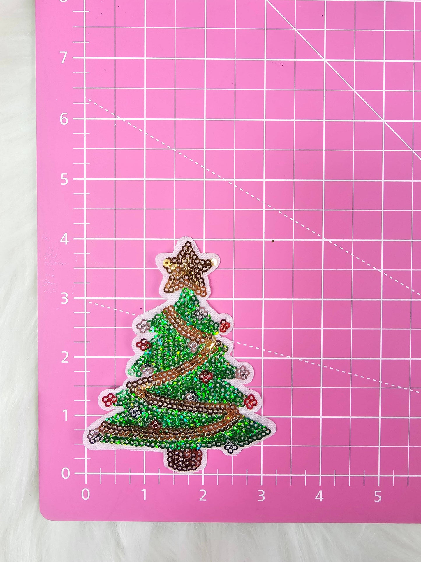 Patch - Christmas Tree Sequin Embroidery Iron On Patch