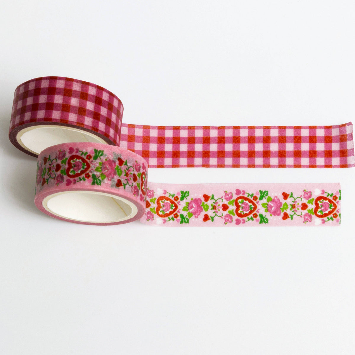 Washi Tape - Red Gingham, Hearts, & Roses Washi Tape Everett Rd. by Cathe Holden