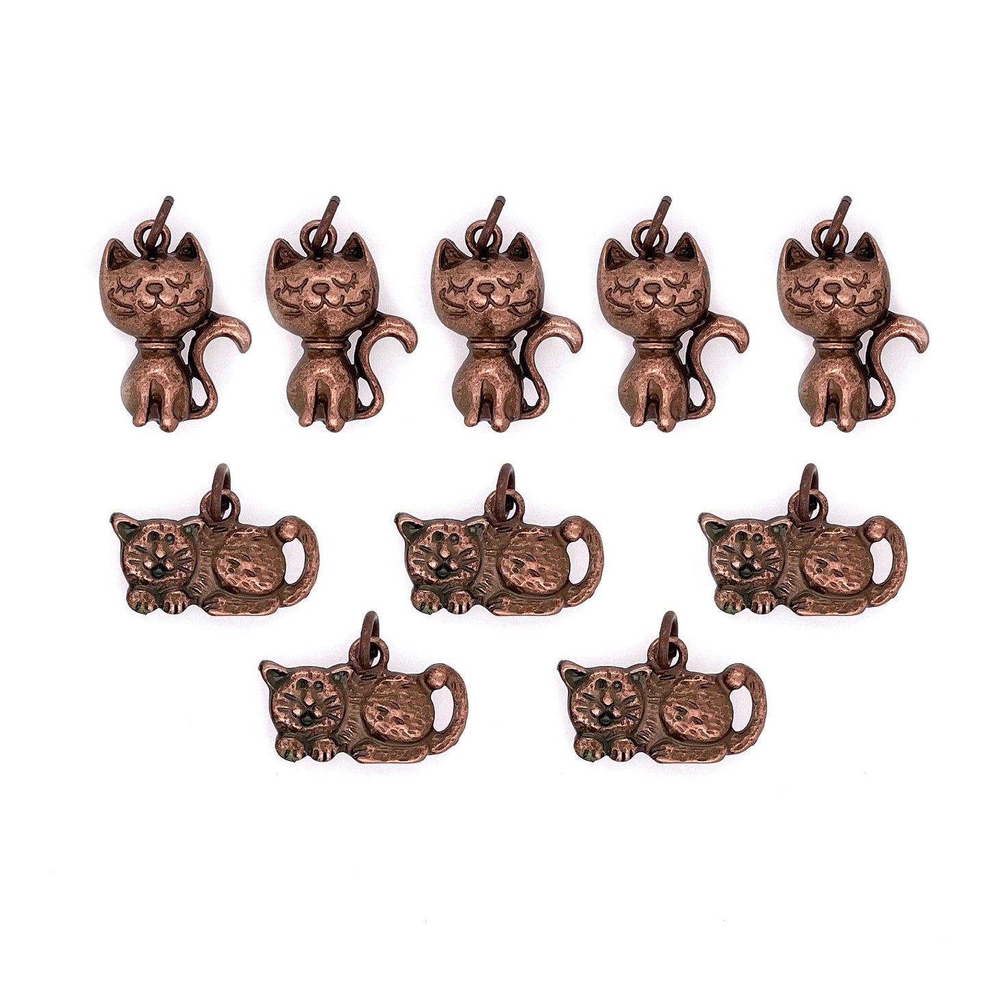 Jewelry - Copper Cat Charms 9pc