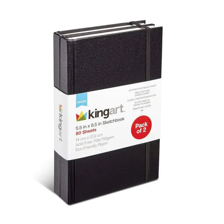 Hardcover Sketchbook - 5.5” X 8.5” - 2 Pack - 80 Sheets Each