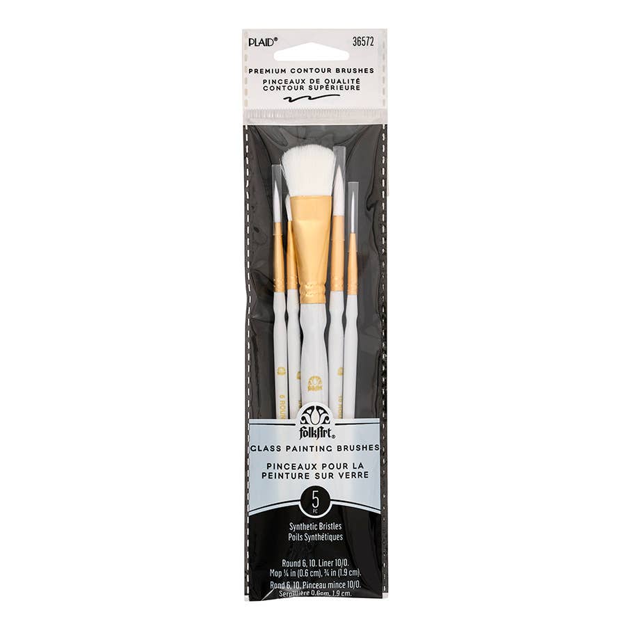 Paint Brush - Folkart Glass Painting Brush Set, 5-Piece