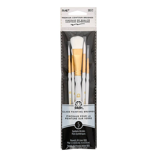 Paint Brush - Folkart Glass Painting Brush Set, 5-Piece