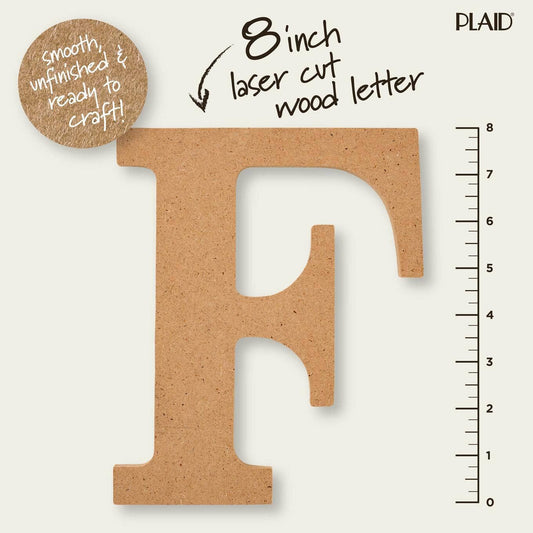 Wood - 8 inch MDF Letter - F