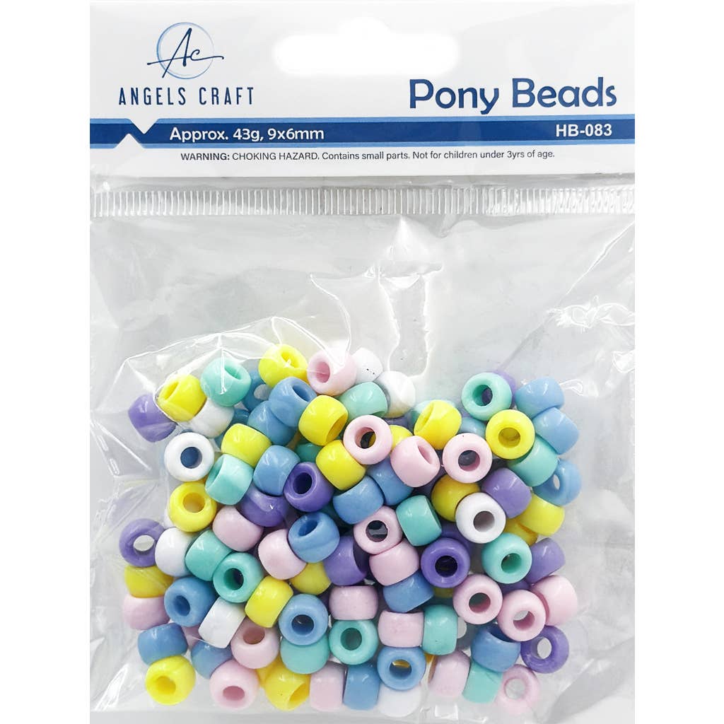 Jewelry - Pony Beads, 6x9mm Multi Color