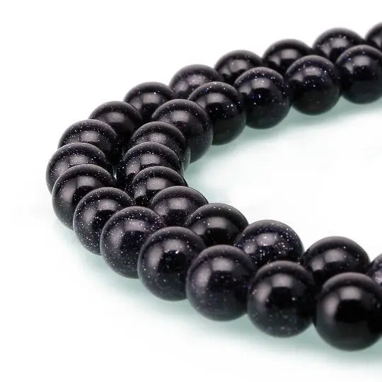 Beads - 6mm - Blue Sand Goldstone Smooth Round Beads