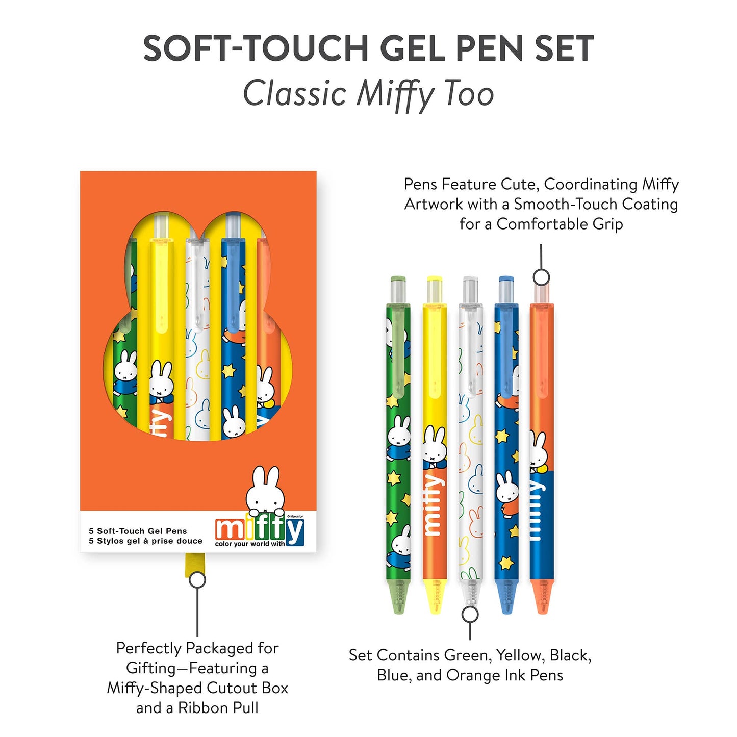 Pens - Soft-Touch Gel Pen Set Classic Miffy Too