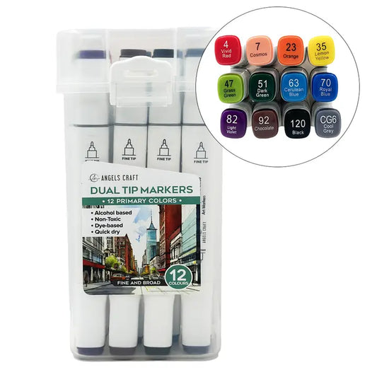 Marker - Primary Dual Tip Markers Set, 12 Colors