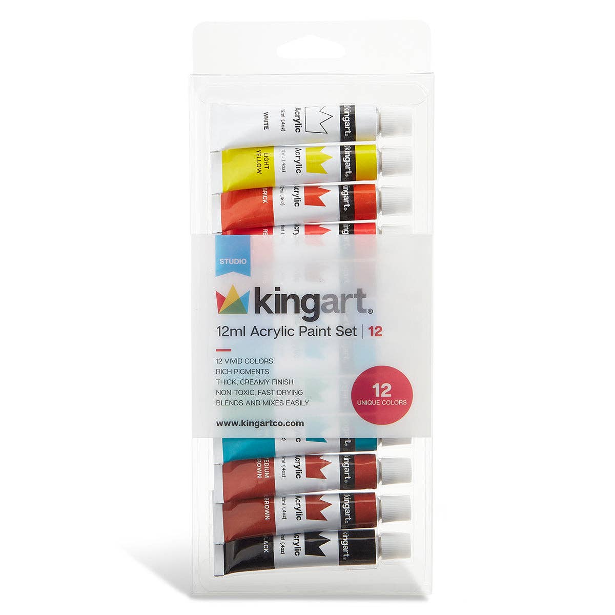 Paint - Studio Acrylic Paint - 12 Colors 12ml