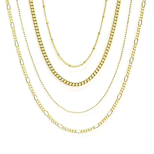 Jewelry - Gold Multi Chain Necklaces 4pc Set