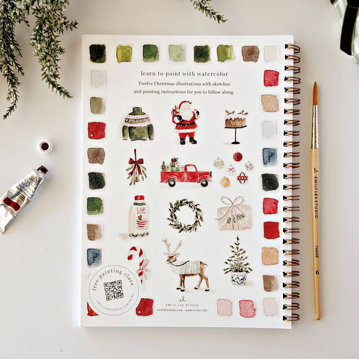 Workbook Classic Christmas Watercolor Workbook