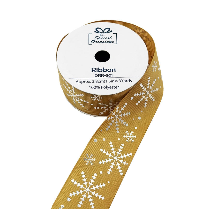 Ribbon - Snowflake Ribbon 1.5"X 3 Yards