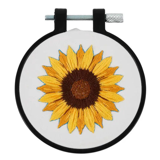 Cross Stitch - Bucilla Stamped Embroidery Kit - Golden Sunflower 3"