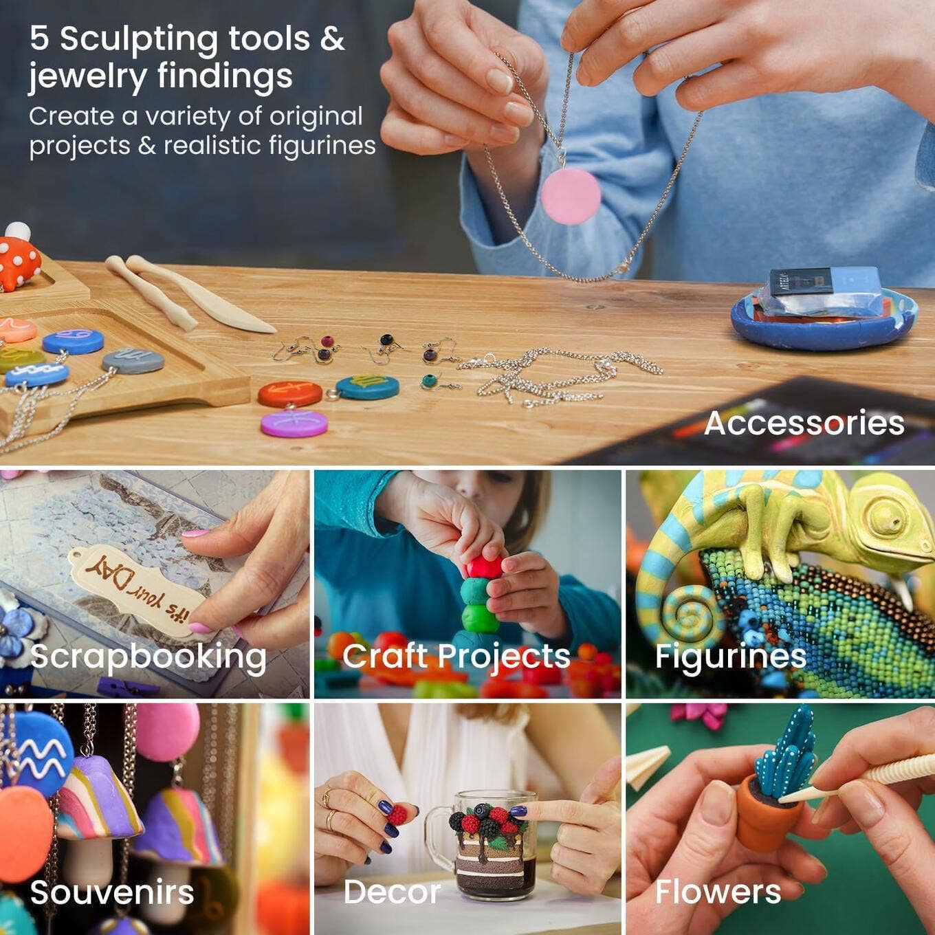 Clay - Arteza® Oven Bake Clay, Tools, & Accessories Set, 42 colors