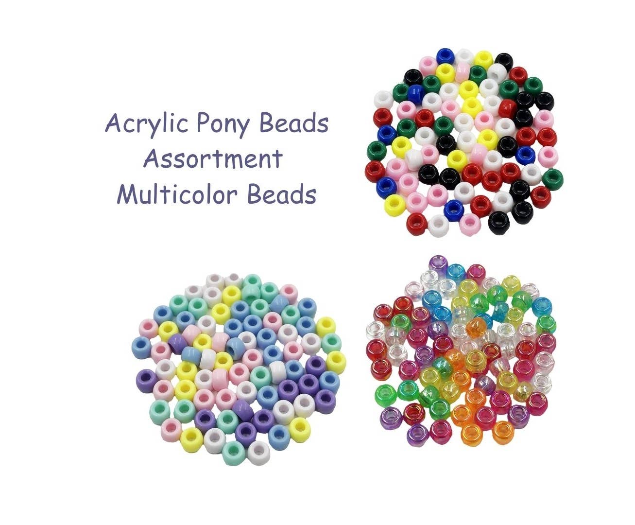 Jewelry - Pony Beads, 6x9mm Multi Color