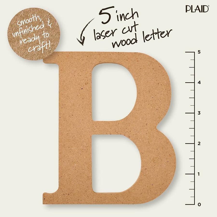 Wood - 5 inch MDF Letter - B