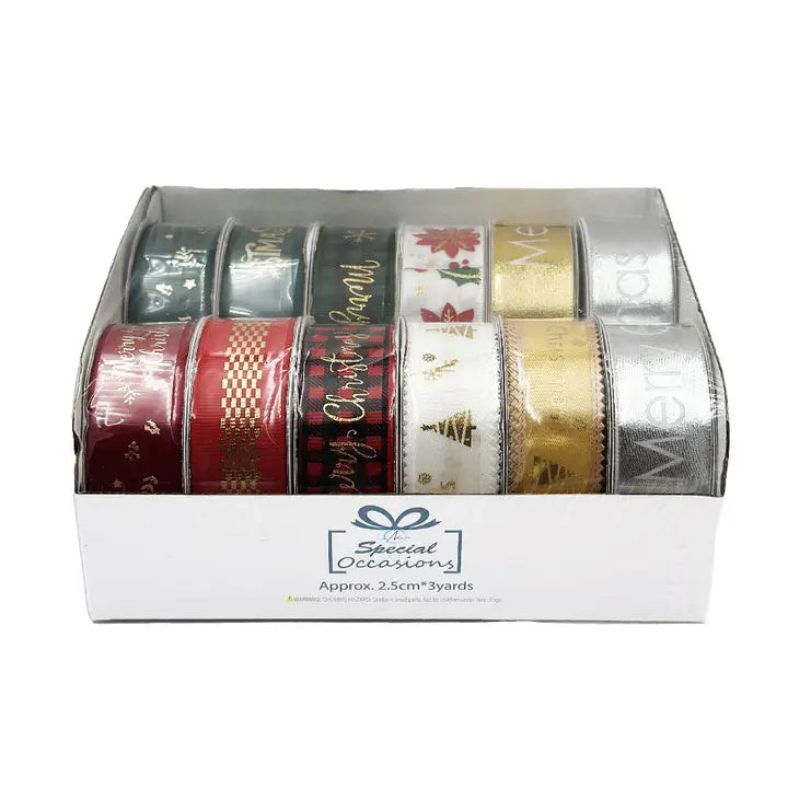 Ribbon - Christmas Design Ribbon 1"x3Yards/Roll